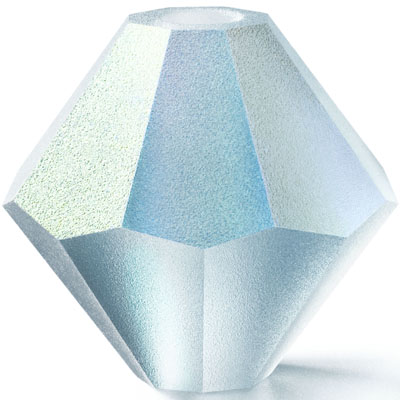 PCBIC06 PL M AB 1 SILAQ M AB Preciosa crystal bicones - Silver Aquamarine Matt AB